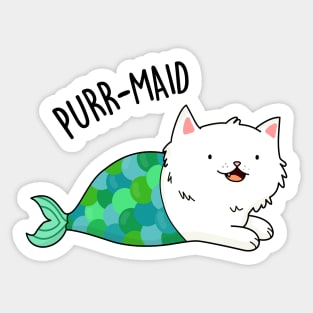 Purrmaid Cute Cat Mermaid Pun Sticker